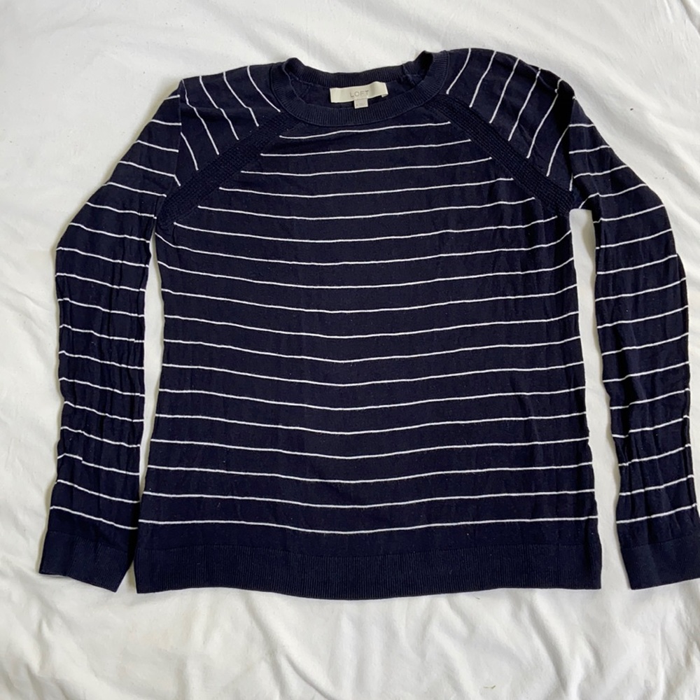 LOFT sweater-raglan sleeve silk/rayon/cotton blend